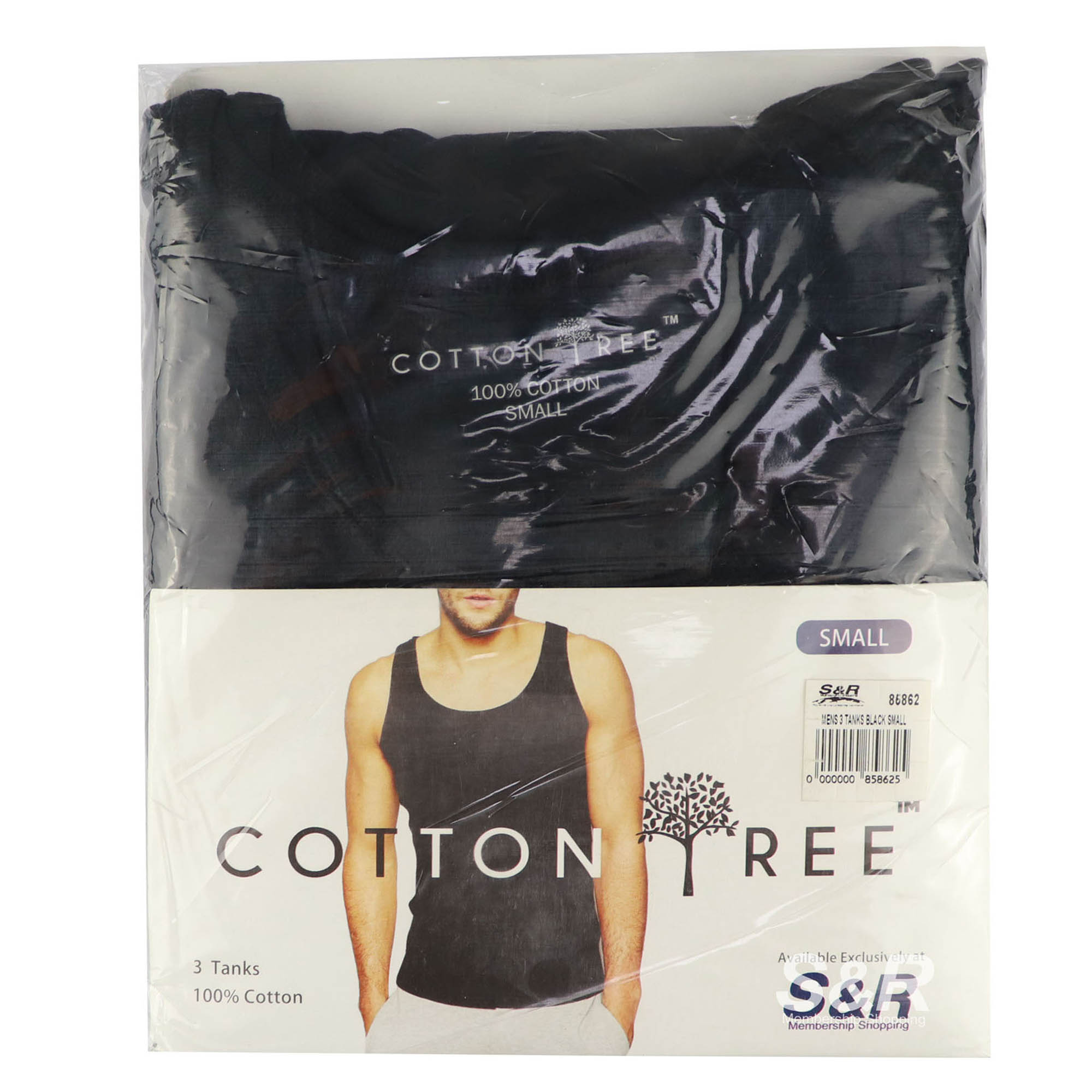 Cotton Tree Men's Black Tank Top Small 3pcs Cotton Tree Men's Black Tank Top Small 3pcs